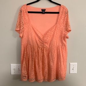 Torrid V-Neck Lace Blouse